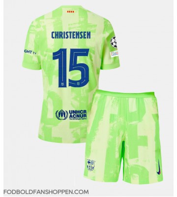 Barcelona Andreas Christensen #15 Tredjetrøje Børn 2024-25 Kortærmet (+ Korte bukser)